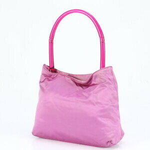 Prada Triangle Logo Bag Shoulder Tote Hobo Clear Handle